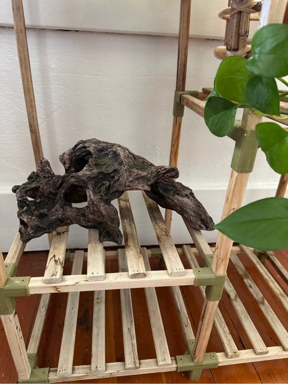 TopFin Brown Wood Cave Polyresin Aqaurium Ornament